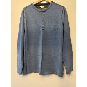 Carbon 2 Cobalt mens LT shirt Watermark Henley Long Sleeve blue Effortless Cool